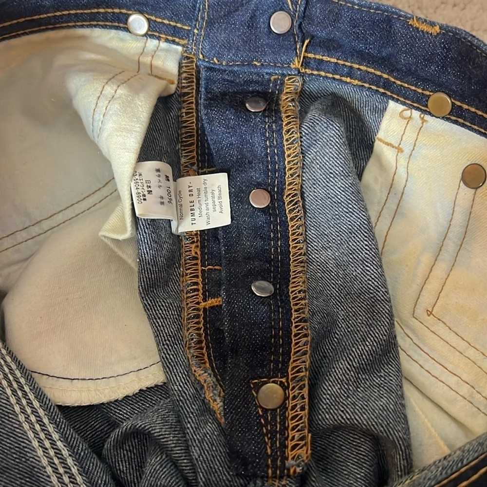 Lee 1101 1930s Reproduction Selvedge Jeans 30x33 Made in Japan Hair-On-Hide
